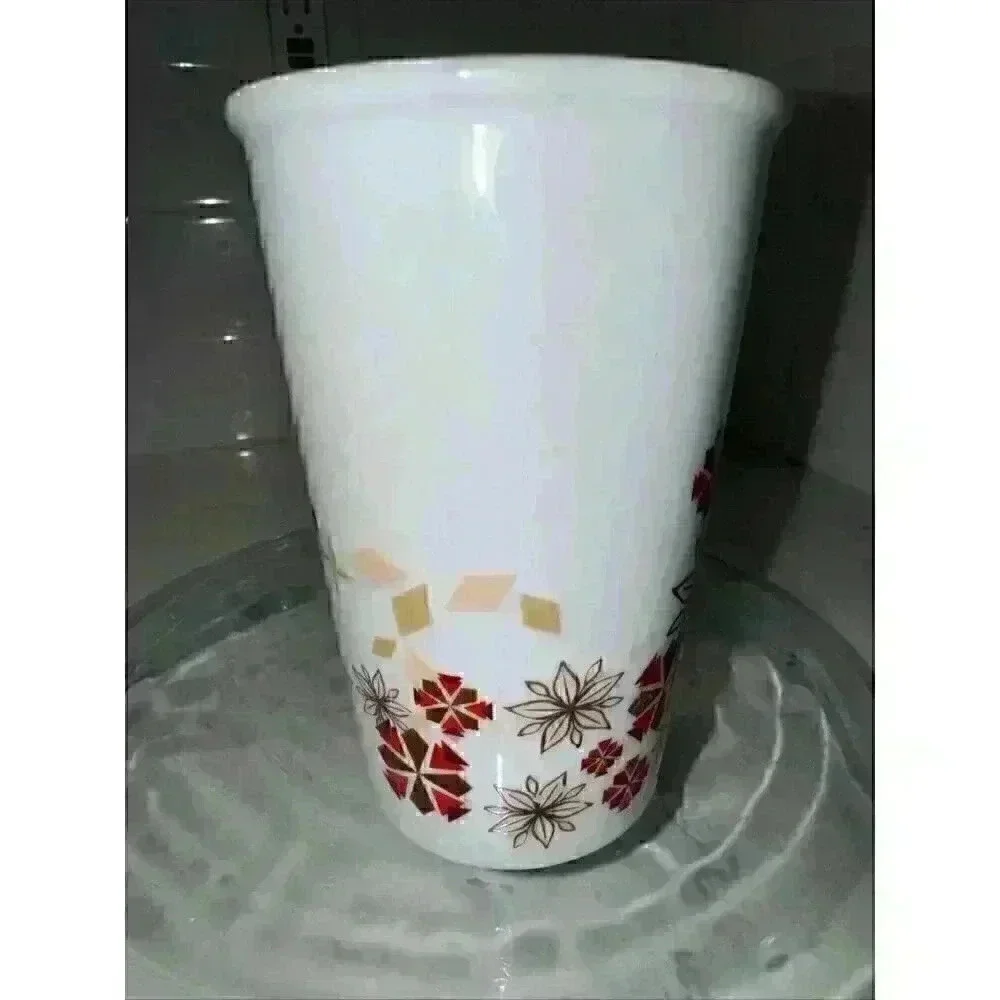 Starbucks Coffee Mug Cup Christmas Holiday 12 oz 345 ml Red Snowflakes